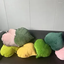 Pillow Leaf Shaped Throw Aesthetic 3D Fluffy Stuffed Plant Sofa Case For Bedroom Home Art Decorative Accessories