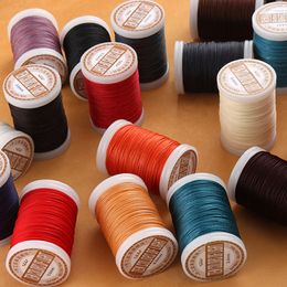 Round Waxed Thread for Leather Craft Sewing Polyester Cord Wax Coated Strings Braided Wallet Saddle DIY Bag Shoes 0.6mm