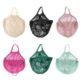 Storage Bags Ecology Reusable Cotton Mesh Grocery Bag String Net Shopping For Farmers Market Produce Beach Trip