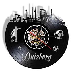 Germany Duisburg Football Stadium Vinyl Record Wall Clock Deutschland Cityscape Scenery Home Decor Music Album Longplay Clock