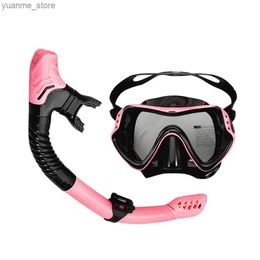 Diving Masks 1 set of diving face mask kit silicone anti fog diving goggles breathing tube inflatable swimming equipment Y240410