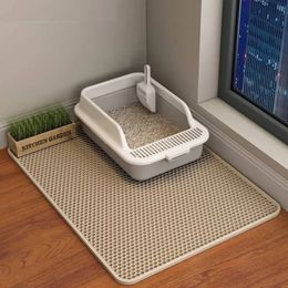 Dubbelskikt Eva Cat Litter Pad Stor vattentät icke-halkis Sandbassäng Filter Kattunge Dog Washable Easy Cleaning Pet Accessoarer