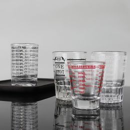 30ML/60ML/90ML Glass Measuring Cup Scale Supplies Espresso Shot Glass Liquid Glass Ounce Cup Kitchen Measure Coffee Tool Barista