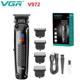 Trimmers VGR V972 Engraved Hair Trimmer LCD Digital Display Men's Special Hair Salon Electric Pusher 1400mAh Long Life Hair Clipper