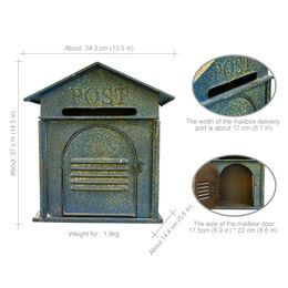 Farmhouse Post Metal Mailbox For Leaving Message Wall Mounted Post Vintage Style Storing Messages Garden Decoration