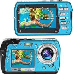 4K Underwater Digital Camera Video Recorder 56mp Anti Shake Selfie IPS Dual Screens 10FT Waterproof For Snorkelling Swimming 240327