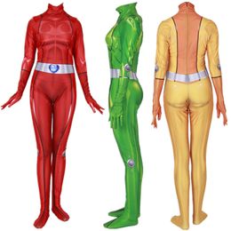 Totally Spies Cosplay Costume Anime Clover Sam Alex Bodysuit Suit Zentai Jumpsuits Disguise Halloween Women Girls Adults Kids