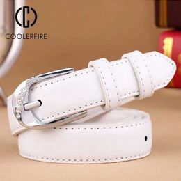 Belts Womens Trousers with PU leather trend white strap fashionable and high-quality Trouser with solid vintage pin buckle womens strap DT067C240410