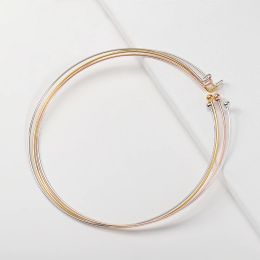 5pcs Copper Wire 130mm Choker Collar Memory Metal Base Bezel Hoops for DIY Necklaces Supplies Jewelry Findings Making Materials