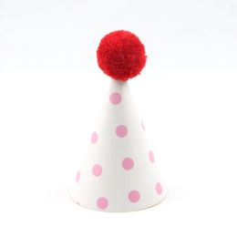 Colourful Party Star Pompom Cone Paper Diy Hat For Baby Children Kids Birthday Christmas Gift Headdress