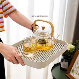 Tea Trays Plastic Flat Tray Square Antislip Stand Mobile Holder Bathroom Soap Coffee Cutlery Household Board Table