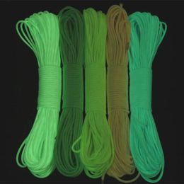 5yards/Lot 2mm 4mm Luminous Paracord Parachute Cord Lanyard Tent Rope Guyline Mil Spec Type For Hiking Camping