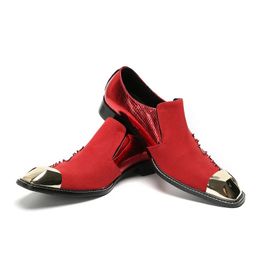 Italian Red Leather Men Wedding Shoes Gold Square Toe Decor Male Oxfords Low Heels Patchwork Crystal Shoes Zapatos Caballero