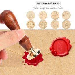 Retro Easter Rabbit Pattern Seal Stamp Wood Handle Wax Seal Stamp for Envelope Decor Festival Decorative Stamp Caft Gift