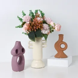 Vases Nordic Creative Special-shaped Ceramic Vase Ornament Modern Minimalist Home Decoration Living Room Desktop Hydroponic Flower Pot