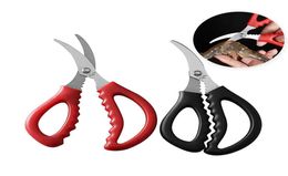 Stainless Steel Sharp Seafood Shears Shrimps Seafoods Shells Scissor Lobster Fish Shrimp Crab Scissors Kitchen Shear Tools BH2644 6246500