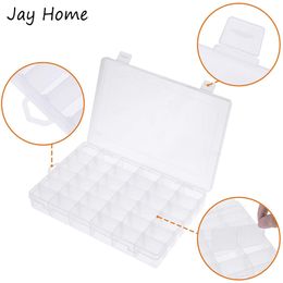 36 Grids Clear Plastic Organizer Box with Adjustable Dividers for Cross Stitch Thread Board Storage Sewing Tools Container Box