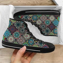 Casual Shoes INSTANTARTS Bohemia Mandala Design Classic Vulcanised For Women Lace-up Ladies Sneakers Flats Sport Canvas Shoe