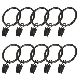 10pcs Curtain Rings Clips High Qaulity Metal Clips for Drapery Fabric Window Shower Curtain Pole Clamps Window Trim Hardware
