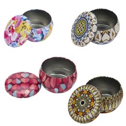 1pc Round Tin Box Candle Jars Tea Candy Jewellery Coin Cans Candle Holder Makeup Storage Container Case for Wedding Favour Gifts