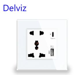 Delviz With Type C Port Socket,18W 4000mA Smart Quick Charge dual interface output,household embedded,1A1C Wall Power USB Outlet