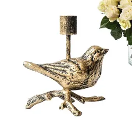 Candle Holders 3D Relief Feather Bird Candlestick High-quality Cast Iron Material Holder For Home Wedding Centrepiece Decorations