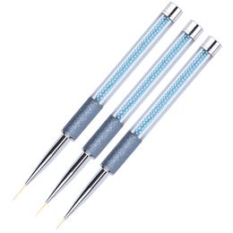 Acrylic Nail Art Pen Tips, Blue Pearl Rhinestone, 3D Painting, Drawing Liner, UV Gel Brush, Manicure Tool