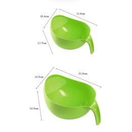 1/2PCS Rice Washing Filter Strainer Basket Food Grade Plastic Beans Cleaning Drainer Fruit Cleaning Sieve Kitchen Accessories