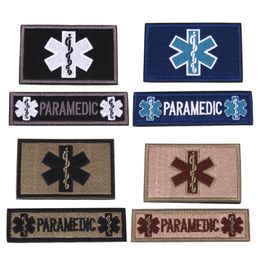 2pcs/set Embroidery Patch Emergency Medical Technician PARAMEDIC EMT Embroidered Patches Military Tactical Armband Badge Badges