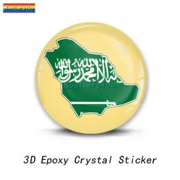 3D Epoxy Resin Saudi Arabia Flag National Emblem Map Dome Car Sticker Car Bumper Window Motorcycle Helmet Vinyl Cell Phone Decal