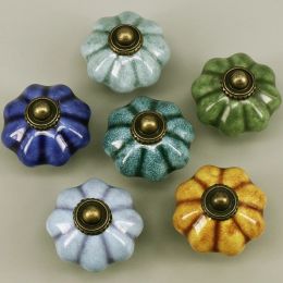 Ceramic Cupboard Cabinet Door Knobs Drawer Pulls & Bronze Hardware Vintage Color Multi Designed Pack of One Piece