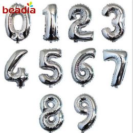 32 inches Gold&Silver Numbers Foil Balloons Digit Birthday Party Wedding Decor Helium Air Baloons For Celebrate Event Supplies