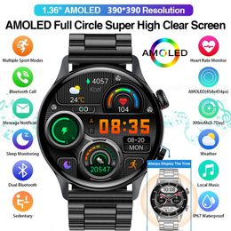 LIGE NFC Smartwatch Men AMOLED 390*390 HD Screen Smart Watch Bluetooth Call Clock New IP68 Waterproof Digital Watches For Xiaomi