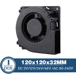 Cooling 120MM Turbo Blower Fan 5V 12V 24V DC Female Connector 12cm 120x120x32mm 12032 Centrifugal Cooling Fan AC 100V 220V 240V Blowers