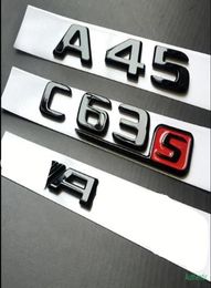 GLOSS BLACK Chrome Trunk Letters Emblem Emblems Badges for Mercedes Benz W176 A45 C63S AMG A45 C63 E63S7641750