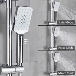 Chrome Shower Faucet Thermostatic Bath Faucet Rain Shower Head Wall Mounted Bathtub Mixer Tap Thermostat controled Shower Set