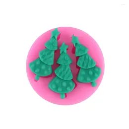 Baking Moulds Christmas Trees Moulds Pine Fondant Chocolate Silicone Mould Candy For Cake Decorating Tools T0722