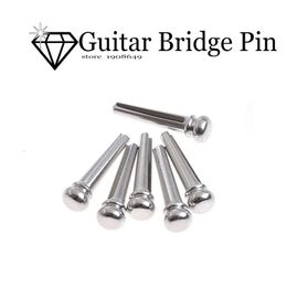6pcs Chrome Acoustic Guitar Brass Bridge Pins String Nail Pins / End Pins bridge pins