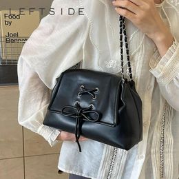 Totes Cute Tie Underarm Shoulder Bags For Women 2024 Korean Fashion Female Trend Small Crossbody Bag Lady Chain Handbags And Purses