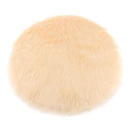 Soft Sheepskin Plain Fluffy Skin Faux Fur Fake Rug Washable Mat Small Rugs