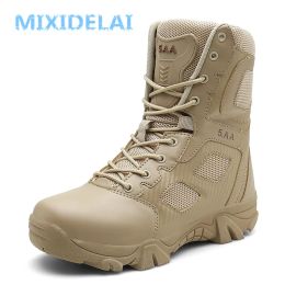 Boots Mixidelai Size 3947 Desert Tactical Mens Boots Wearresisting Army Boots Men Waterproof Outdoor Hiking Men Combat Ankle Boots