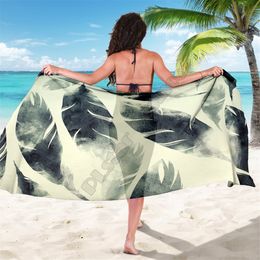 Ivory Feather Sarong 3D printed Towel Summer Seaside resort Casual Bohemian style Beach Towel
