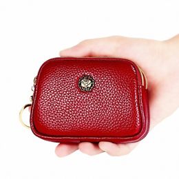fi Genuine Leather Women Coin Purse Double Zipper Small Purse Wallet Carteras Para Mujer Mini Purses Billeteras Para Mujer D96h#