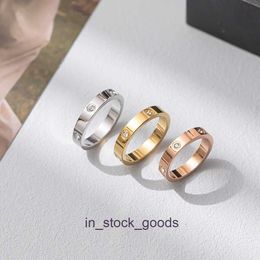 Top end Designer rings for womens Classic LOVE Ring V Gold Thick Electroplated 18K Gold Light Luxury High Edition Narrow Edition Wide Edition Single Diamond