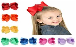 Hair Bows Solid Hairpins With Clip Hair Accessories Hairclips For Kids Girl 6 Inch Colorful Big Bowknot HD5883171500