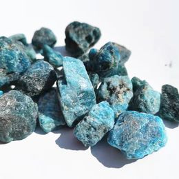 Rough Natural Blue Apatite crystal chips Raw Rock gravel stone from Madagascar