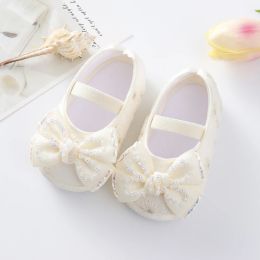 Sneakers Baywell Infant Girls NonSlip Soft Sole Bowknot Shoes Newborn Baby Princess Wedding Shoes Cute Toddler First Walkers 012 Months