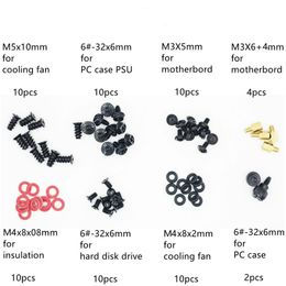 Computer Case DIY Hard Disc Drive Motherboard Riser Screws PC Assemble Power Supply Fan Hand Screw Bolt Standoff Washer Set