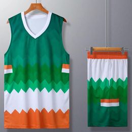 Men Basketball Jerseys Suit College Mens Basketball Uniforms Sport Kit Breathable Youth Basketball Uniforms Set Custom Print