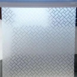 Window Stickers Lattice Matte Film Frosted Static Cling Glass Privacy Self-adhesive Decorative Office Home Decoration